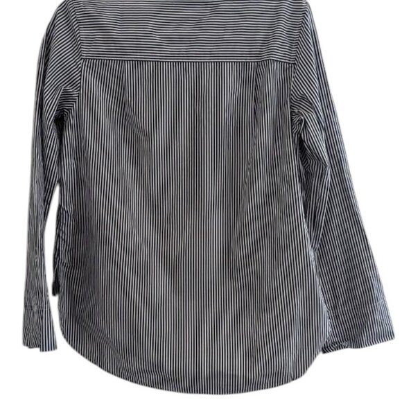 J. CREW | 100% Cotton FunnelNeck Shoulder Button Striped Casual Top - Picture 10 of 10